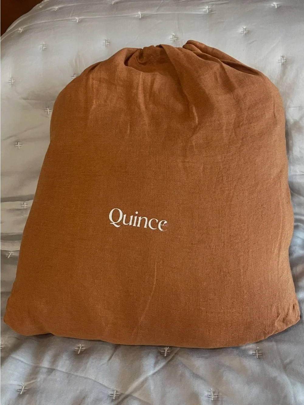 NEW Quince European Linen Double Flange Duvet Cover Set, King/Cal King